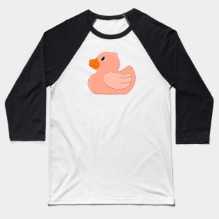 Pastel Peach Rubber Duck Baseball T-Shirt